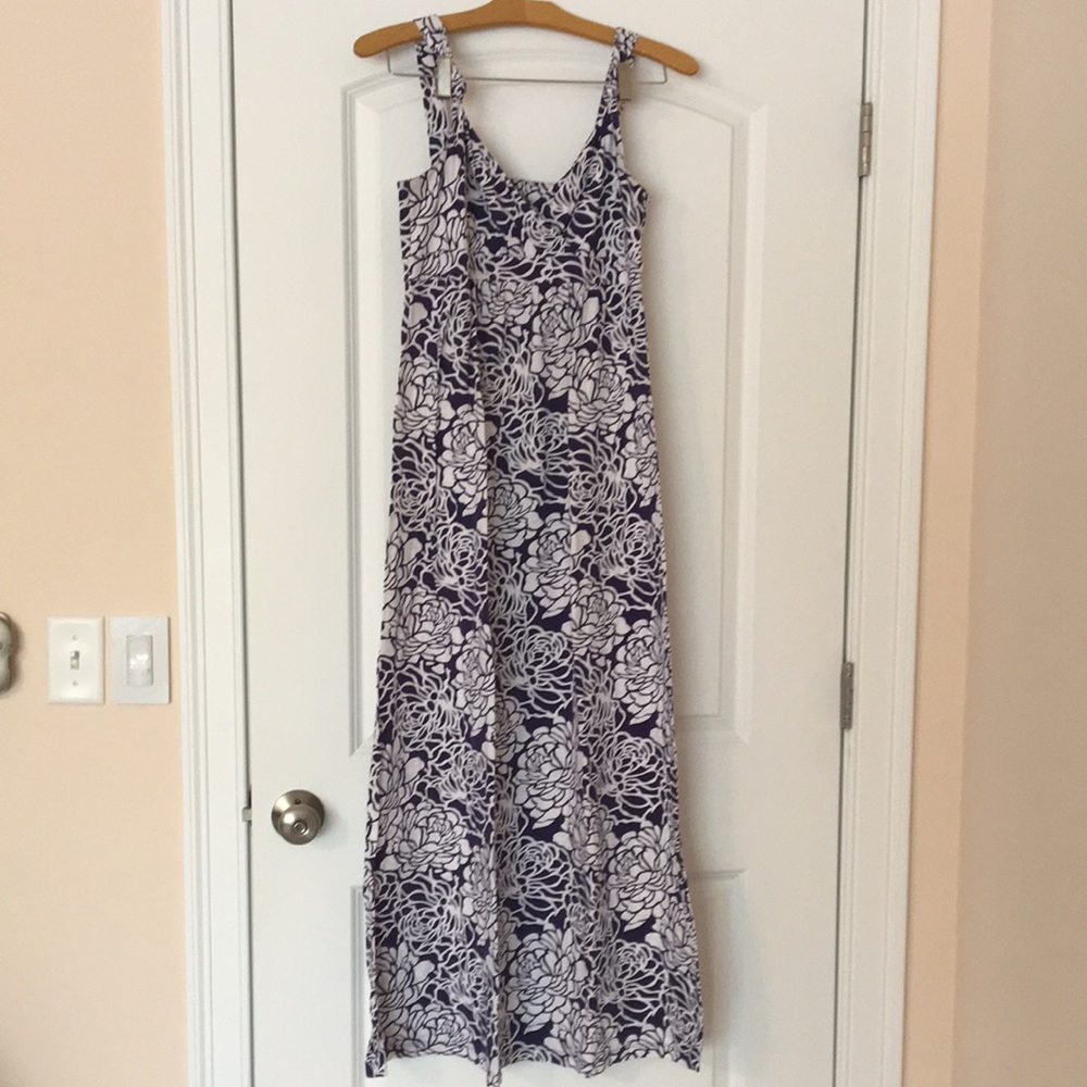 Ann Taylor purple floral maxi dress (size S)
